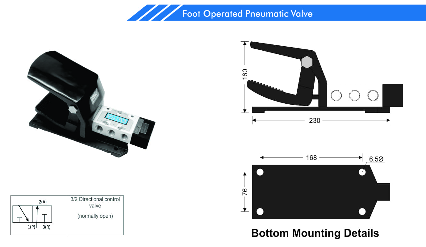 foot operated with guard Pneumatic valve