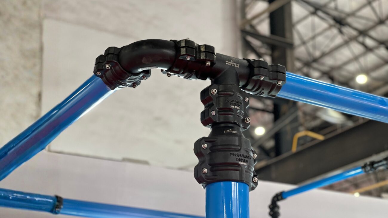 compressed air piping system installed for industrial use in India